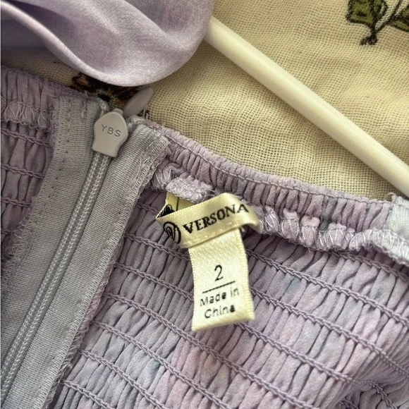 Versona Pastel Lavender Tiered V-Neck Maxi Dress - Picture 5 of 5